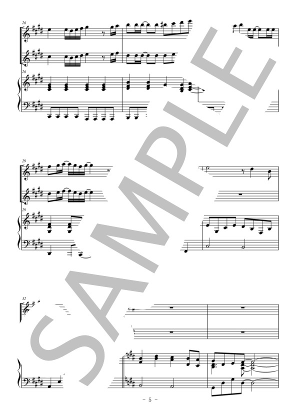 炎（ファゴット+お好きな管楽器＆ピアノ伴奏） (LiSA) / 中〜上級 - サンプル譜面 5/5