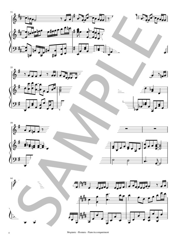 炎 (LiSA) / ピアノ伴奏 中〜上級 - サンプル譜面 4/5