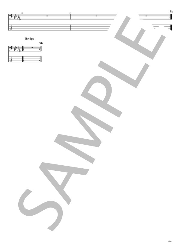 HONDA (Friday Night Plans) / エレキベース 中級 - サンプル譜面 4/4