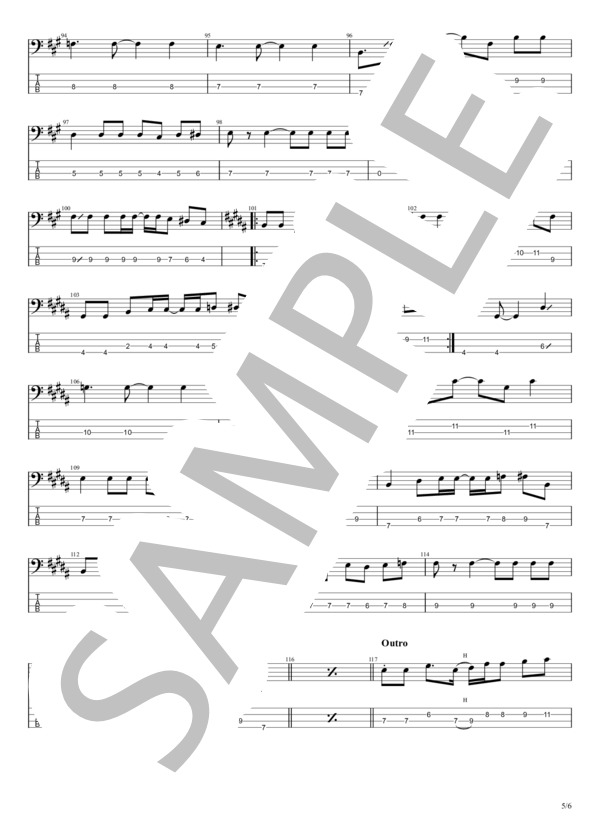 星になれたら (Mr.Children) / エレキベース 初〜中級 - サンプル譜面 5/5