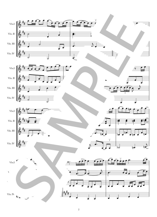 炎 (梶浦 由記) / アンサンブル弦楽 中〜上級 - サンプル譜面 2/5