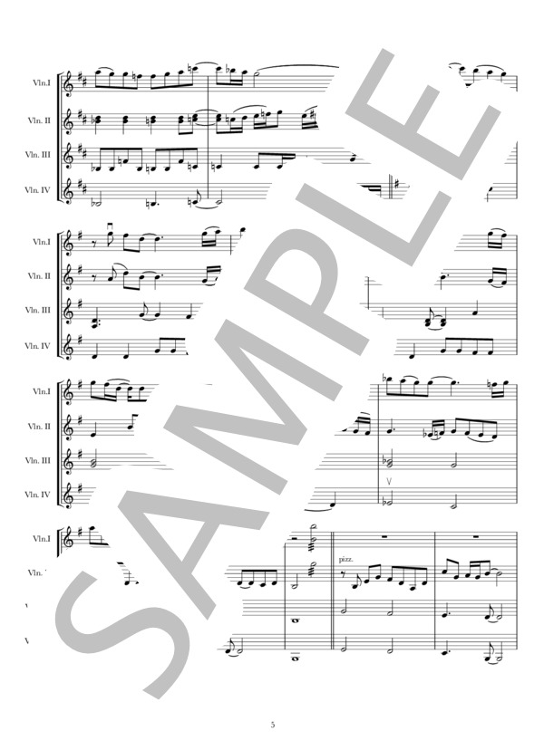 炎 (梶浦 由記) / アンサンブル弦楽 中〜上級 - サンプル譜面 5/5