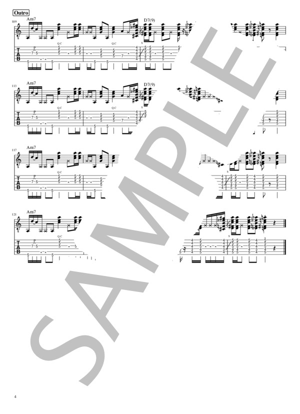BAD FEELING (BOOWY) / エレキギター 中級 - サンプル譜面 4/4