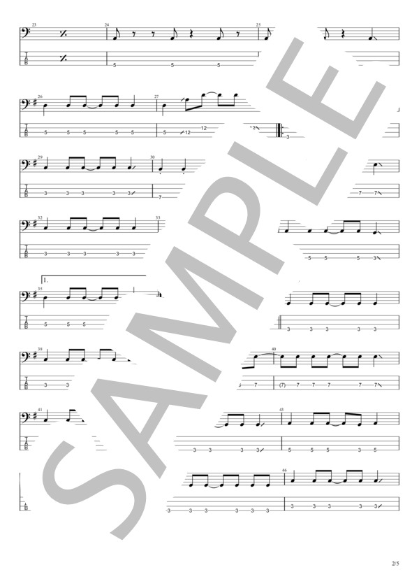 いい日になりそう (ヤユヨ) / エレキベース 初級 - サンプル譜面 2/5