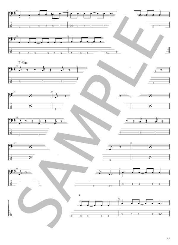 いい日になりそう (ヤユヨ) / エレキベース 初級 - サンプル譜面 3/5