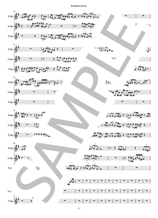 絢香×コブクロ「WINDING ROAD」スコア (コブクロ×絢香) / アンサンブル木管 中級 - サンプル譜面 2/3
