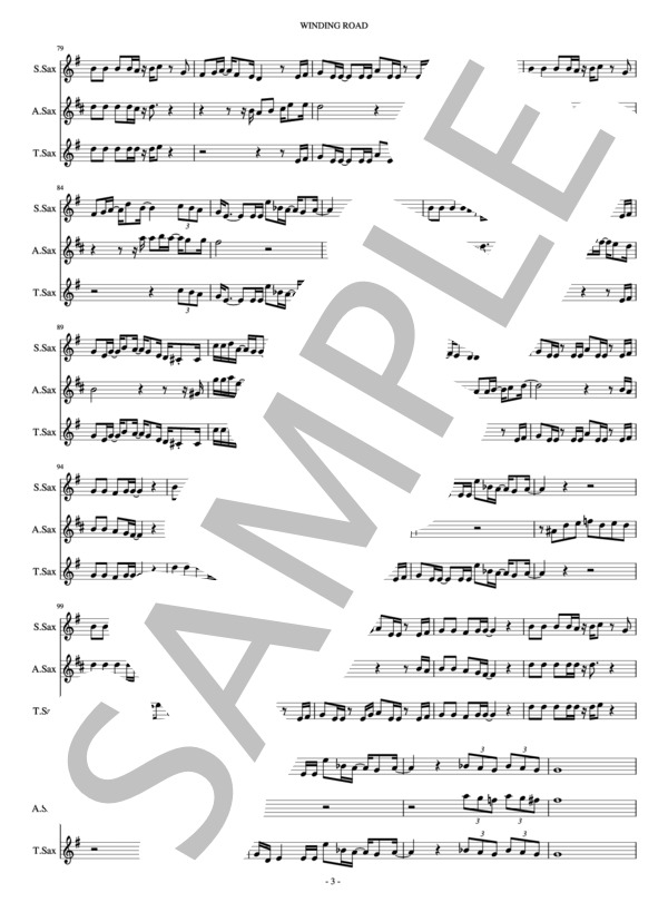 絢香×コブクロ「WINDING ROAD」スコア (コブクロ×絢香) / アンサンブル木管 中級 - サンプル譜面 3/3