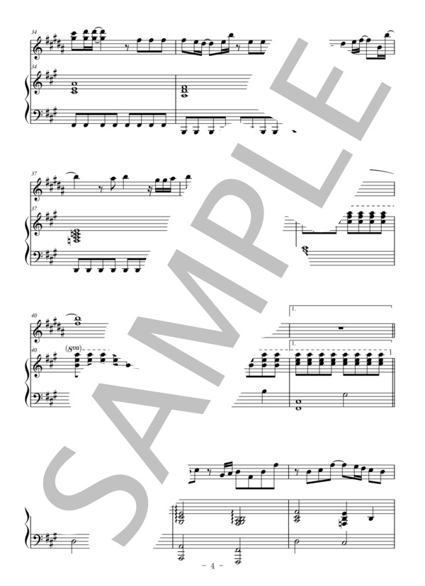 I LOVE...(クラリネット＆ピアノ伴奏） (Official髭男dism) / 中〜上級 - サンプル譜面 4/5