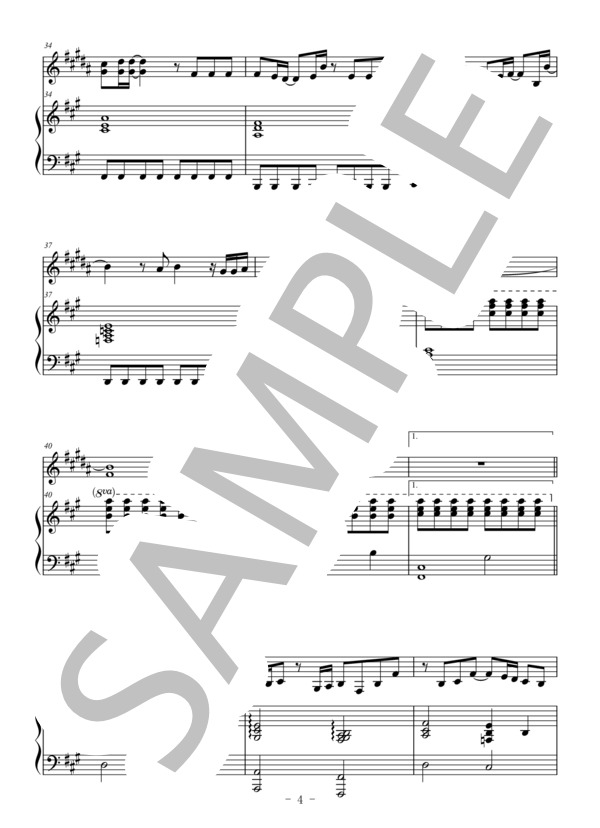 I LOVE...(トランペット＆ピアノ伴奏） (Official髭男dism) / 中〜上級 - サンプル譜面 4/5