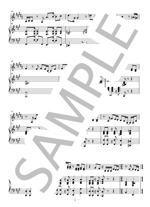 I LOVE...(トランペット＆ピアノ伴奏） (Official髭男dism) / 中〜上級 - サンプル譜面 5/5