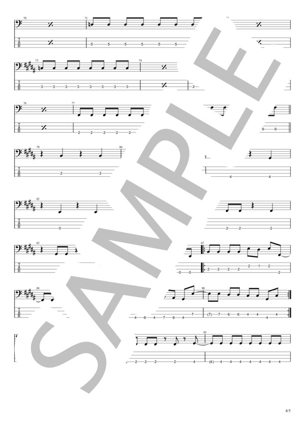 I'M JUST ROCK'N ROLLER (ZIGGY) / エレキベース 初〜中級 - サンプル譜面 4/5