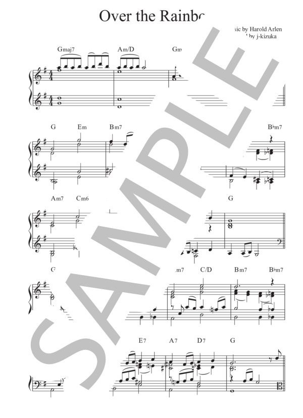 Over the Rainbow (ハロルド・アーレン) / ピアノソロ 中級 - サンプル譜面 1/4