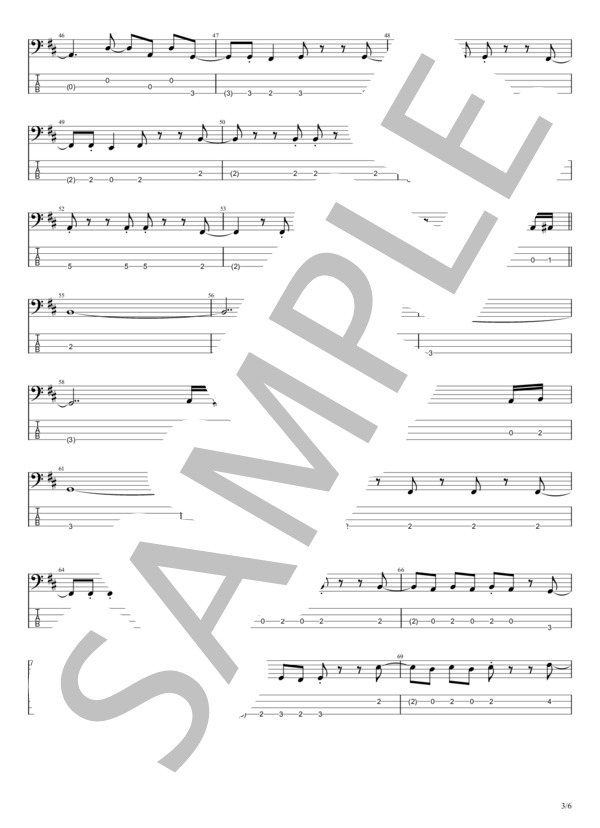 Jazzy Night (松原 みき) / エレキベース 初〜中級 - サンプル譜面 3/5