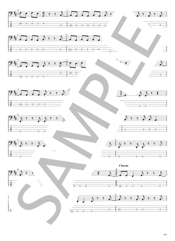 Jazzy Night (松原 みき) / エレキベース 初〜中級 - サンプル譜面 4/5