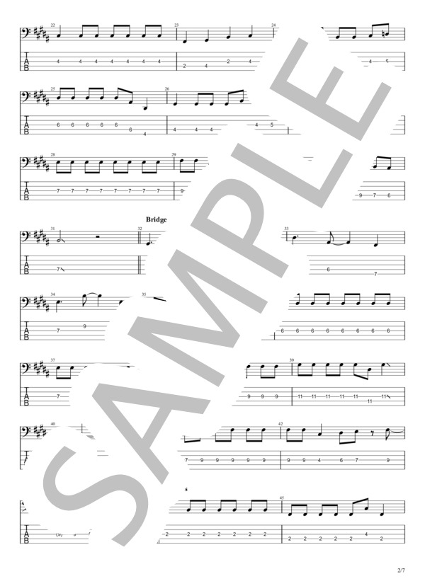 ジコチューで行こう！ (乃木坂46) / エレキベース 中級 - サンプル譜面 2/5