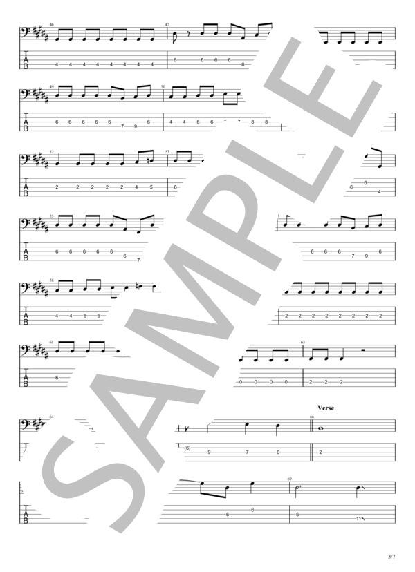 ジコチューで行こう！ (乃木坂46) / エレキベース 中級 - サンプル譜面 3/5