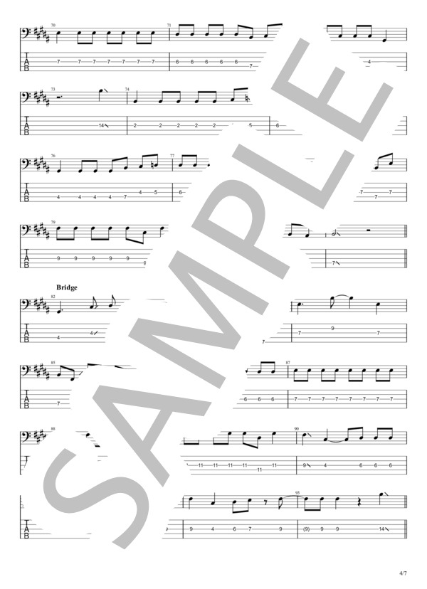 ジコチューで行こう！ (乃木坂46) / エレキベース 中級 - サンプル譜面 4/5