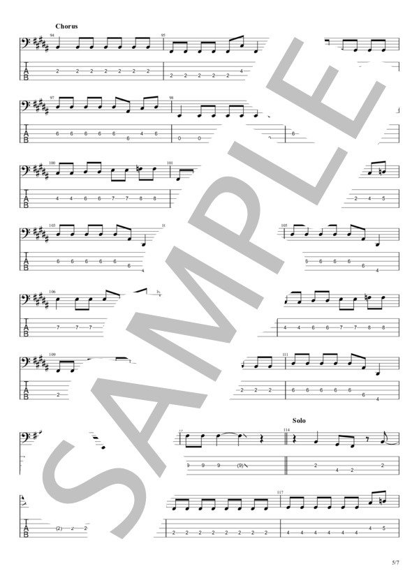 ジコチューで行こう！ (乃木坂46) / エレキベース 中級 - サンプル譜面 5/5