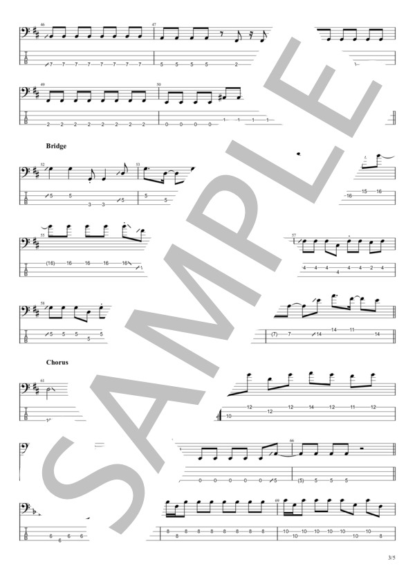 自慢になりたい (SUPER BEAVER) / エレキベース 初〜中級 - サンプル譜面 3/5