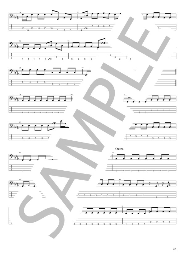 自慢になりたい (SUPER BEAVER) / エレキベース 初〜中級 - サンプル譜面 4/5