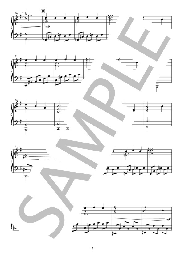 メインテーマ・オブ・華麗なる一族 (服部 隆之) / ピアノソロ 中級 - サンプル譜面 2/3