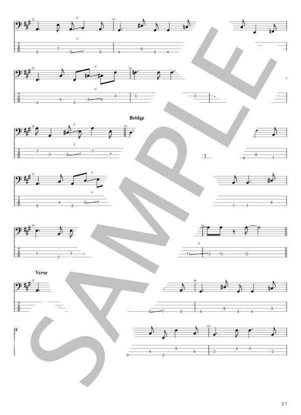 純愛だけど朝帰り (憂歌団) / エレキベース 初〜中級 - サンプル譜面 2/5