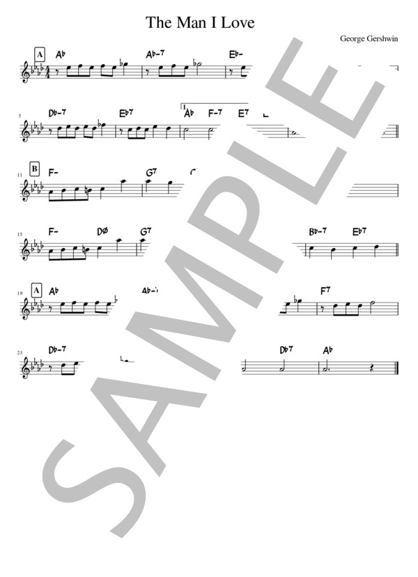 The man I love in A♭ (ジョージ・ガーシュイン) / メロディ 上級 - サンプル譜面 1/1