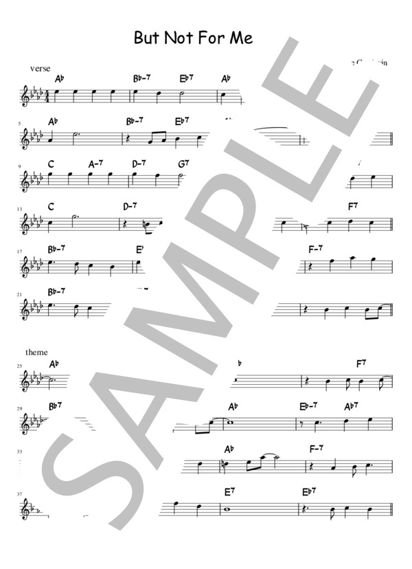 but not for me in A♭ (ジョージ・ガーシュイン) / メロディ その他 - サンプル譜面 1/2