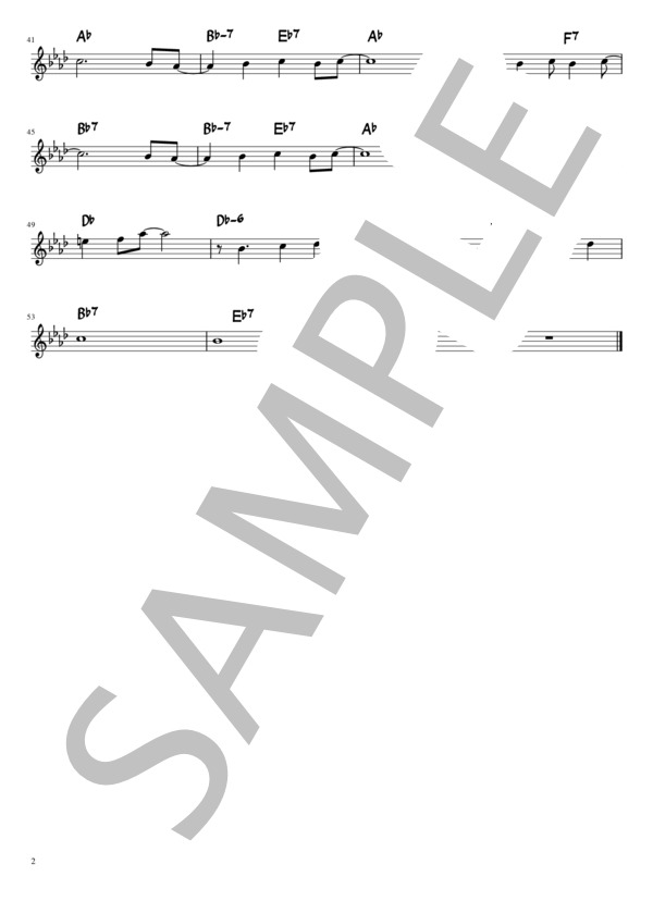 but not for me in A♭ (ジョージ・ガーシュイン) / メロディ その他 - サンプル譜面 2/2