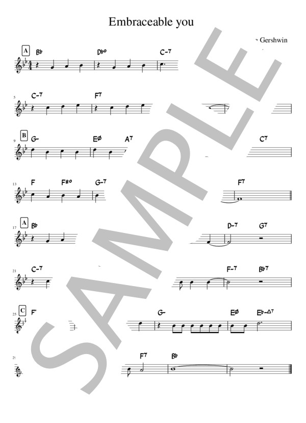 Embraceable you B♭ (ジョージ・ガーシュイン) / メロディ その他 - サンプル譜面 1/1