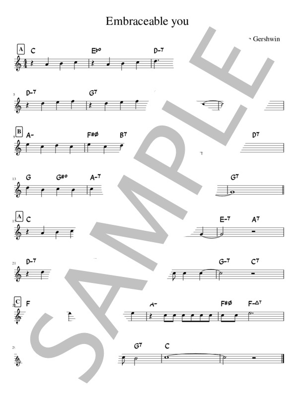 Embraceable you C (ジョージ・ガーシュイン) / メロディ その他 - サンプル譜面 1/1