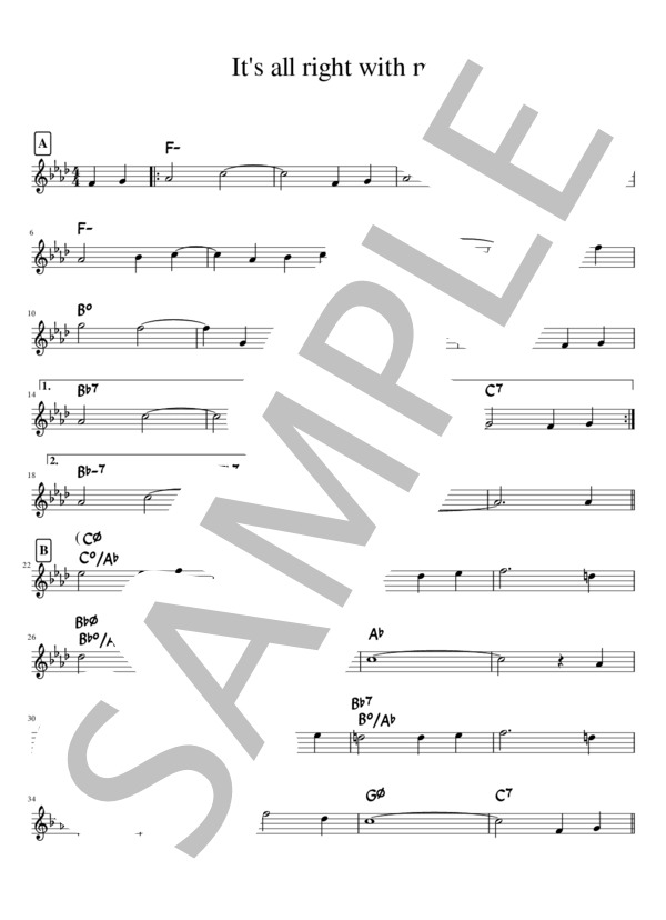 It's all right with me in A♭ (コール・ポーター) / メロディ その他 - サンプル譜面 1/2