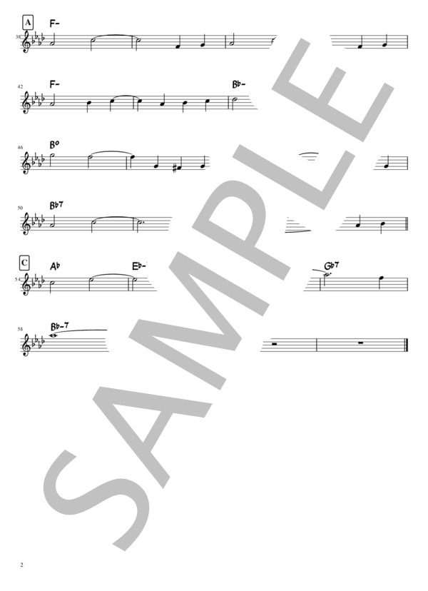 It's all right with me in A♭ (コール・ポーター) / メロディ その他 - サンプル譜面 2/2