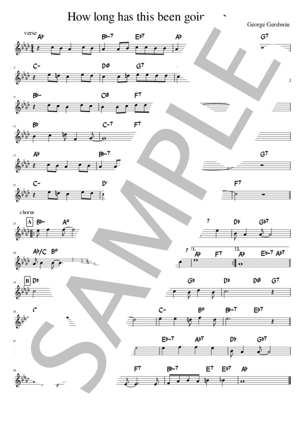How long has this been going on in A♭ (ジョージ・ガーシュイン) / メロディ その他 - サンプル譜面 1/1