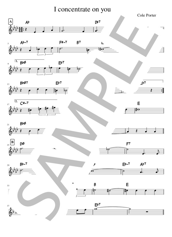 I concentrate on you in A♭ (コール・ポーター) / メロディ その他 - サンプル譜面 1/2
