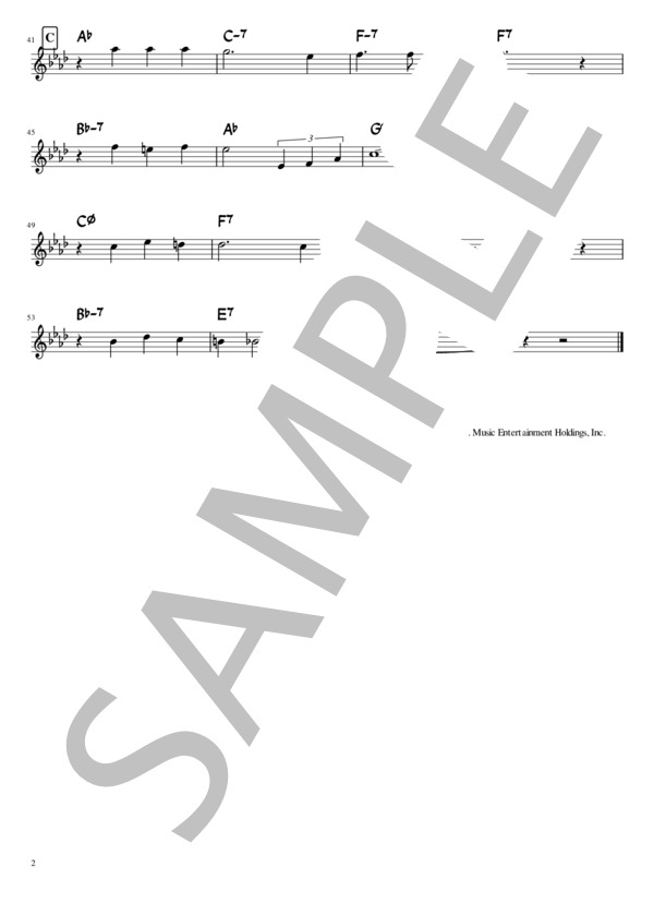 I concentrate on you in A♭ (コール・ポーター) / メロディ その他 - サンプル譜面 2/2