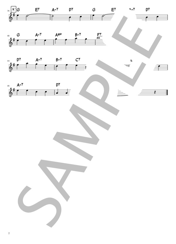 cheek to cheek in G (アーヴィング・バーリン) / メロディ その他 - サンプル譜面 2/2