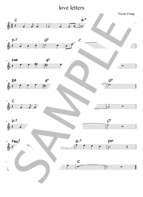 ラブレター in C (ヴィクター・ヤング) / メロディ その他 - サンプル譜面 1/1