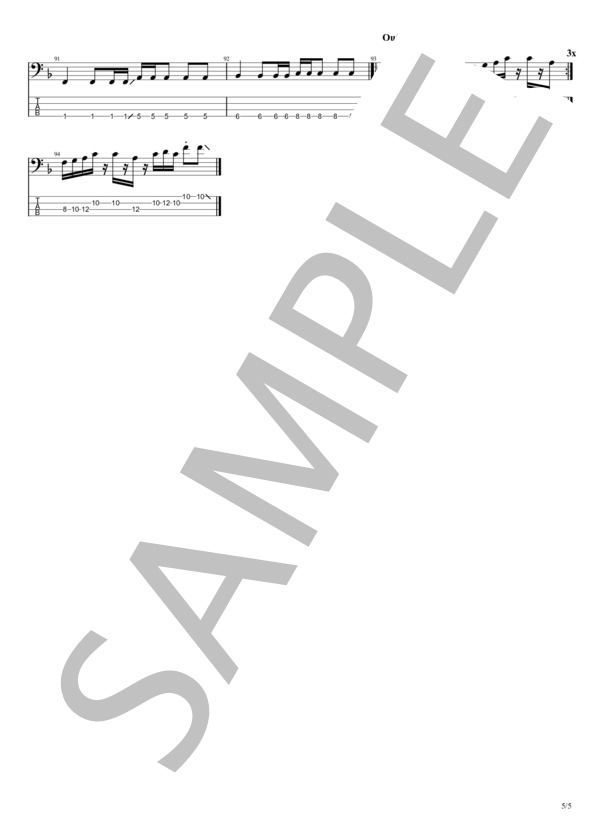 常識の範疇 (ハンブレッダーズ) / エレキベース 初〜中級 - サンプル譜面 5/5