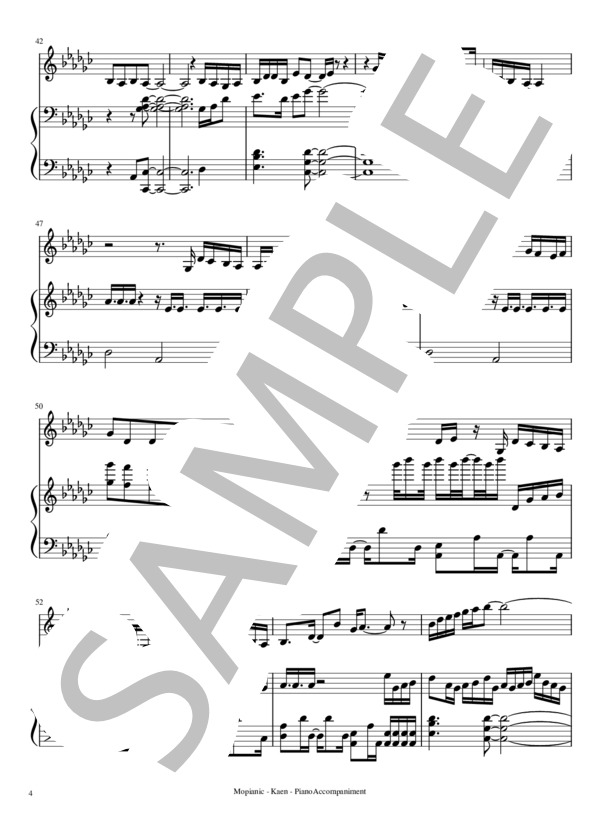 火炎 変ホ短調 (薔薇園 アヴ) / ピアノ伴奏 中〜上級 - サンプル譜面 4/5