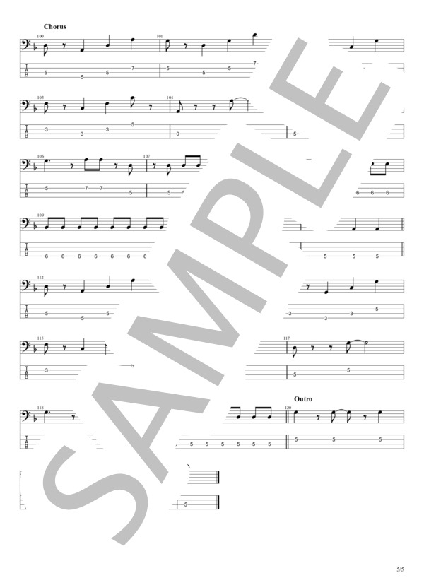 楽譜】かもめが翔んだ日 / 渡辺 真知子 (エレキベース / 初〜中級