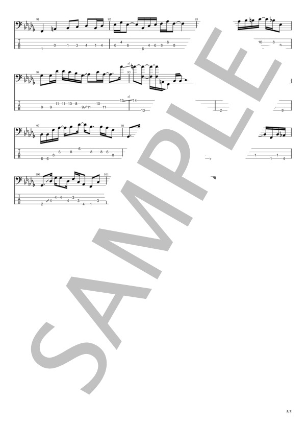 奏 (スキマスイッチ) / エレキベース 中〜上級 - サンプル譜面 5/5