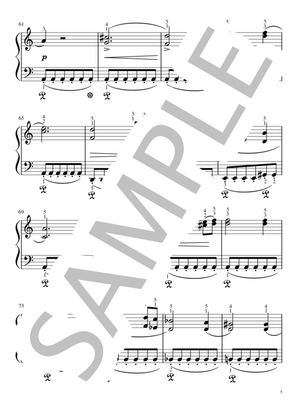 エリーゼのために（初級編) Op.173 (ベートーベン) / ピアノソロ 初級 - サンプル譜面 5/5