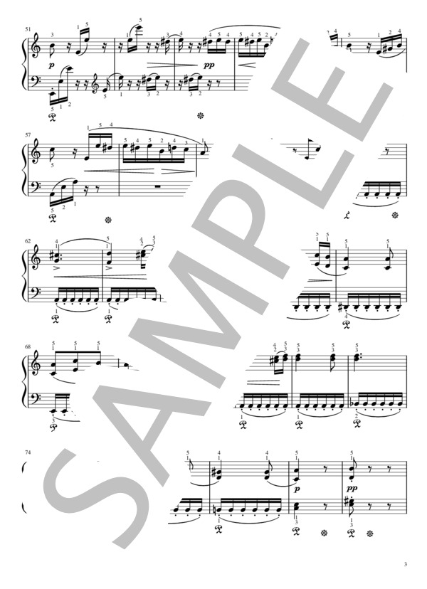 エリーゼのために（初級上編) Op.173 (ルートヴィヒ・ヴァン・ベートーヴェン) / ピアノソロ 初〜中級 - サンプル譜面 3/4