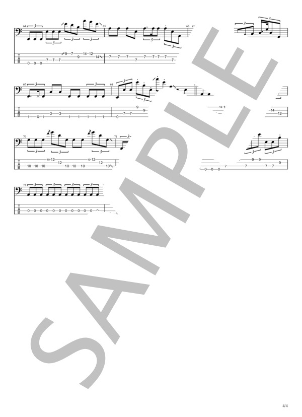 傘がない (井上 陽水) / エレキベース 初〜中級 - サンプル譜面 4/4