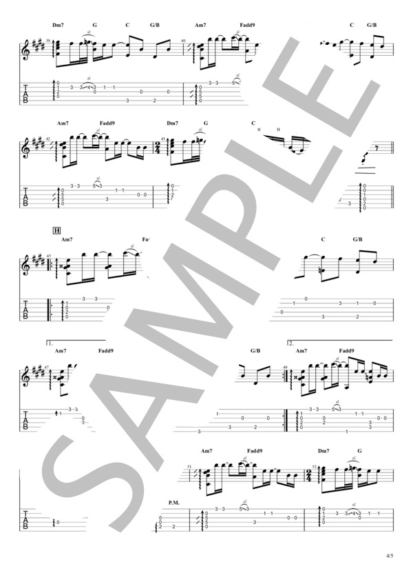 変わらないもの (奥 華子) / ギターソロ 中級 - サンプル譜面 4/5