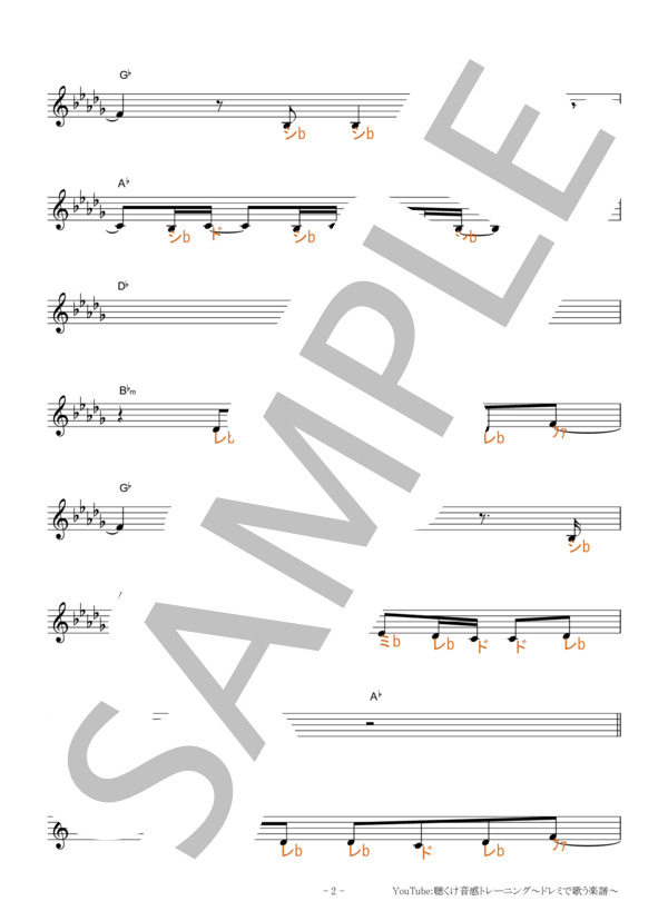 さよならの今日に【固定ド読み】 (あいみょん) / 全て 入門 - サンプル譜面 2/5