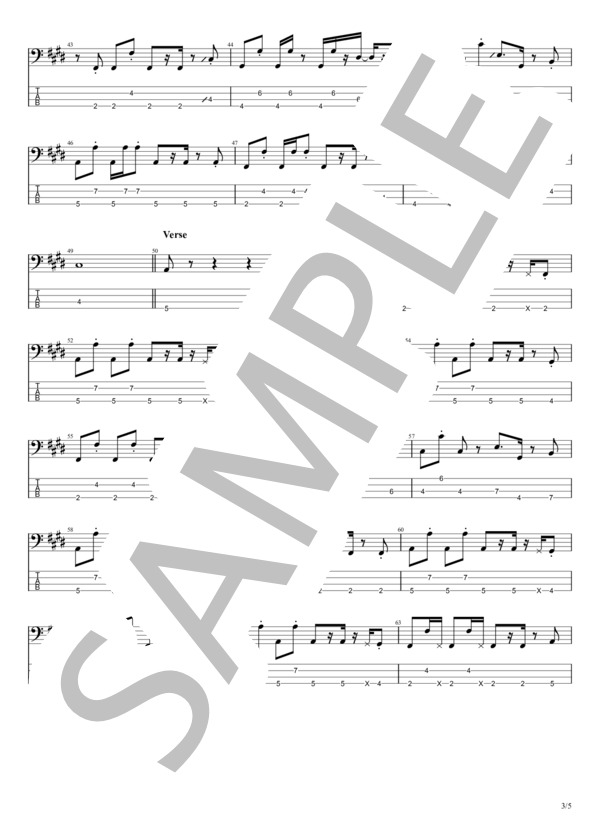 killer tune kills me (キリンジ) / エレキベース 中級 - サンプル譜面 3/5