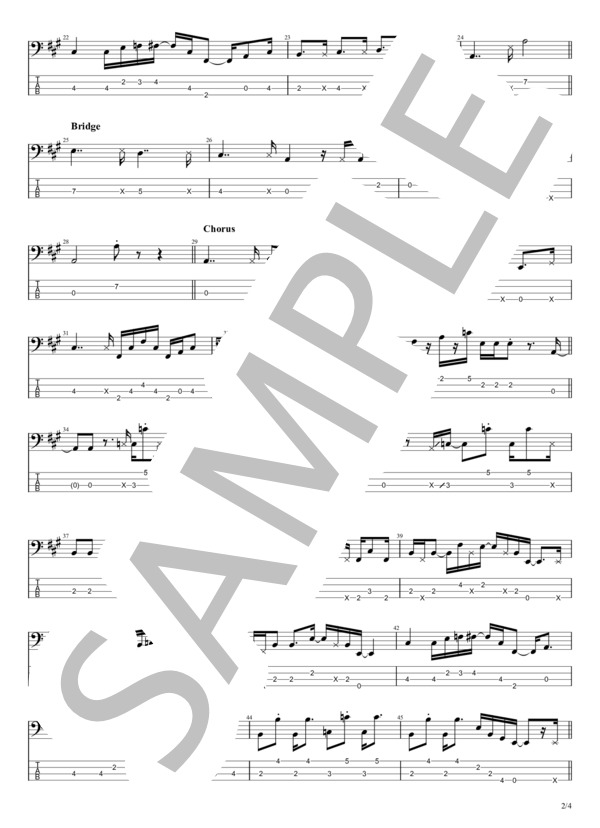 君は薔薇より美しい (布施 明) / エレキベース 初〜中級 - サンプル譜面 2/4