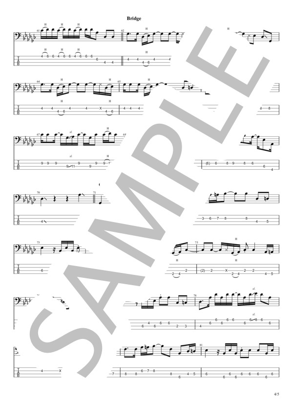 君のために (SAKURA) / エレキベース 初〜中級 - サンプル譜面 4/5